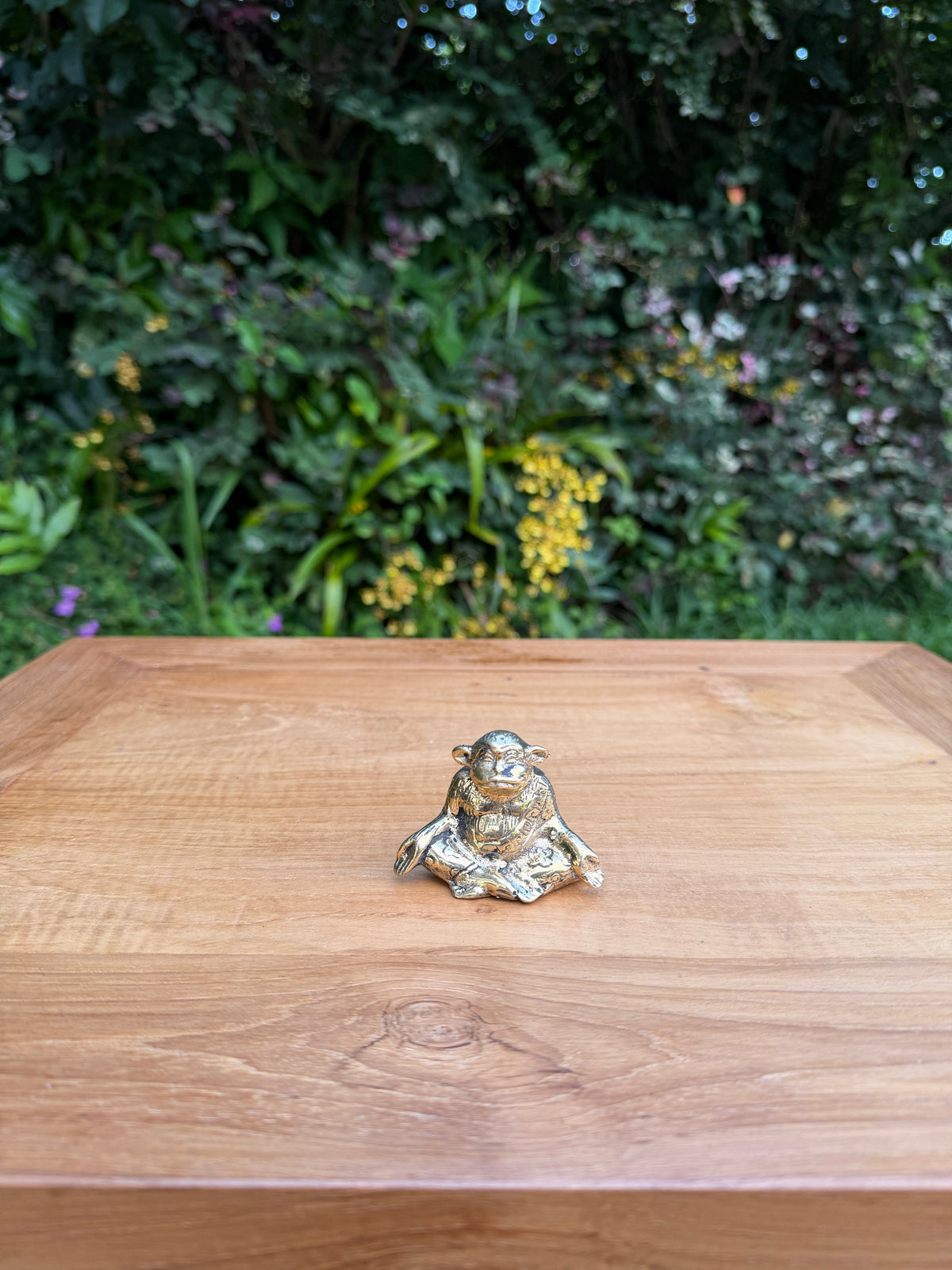 Brass Meditation Monkey Statue