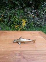 Brass Hammerhead Shark Statue — Balinese Bronze — Hand-Cast