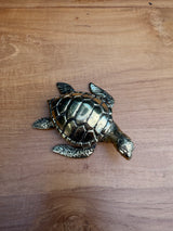Brass Sea Turtle Statue — Large — Balinese Bronze — Hand-Cast