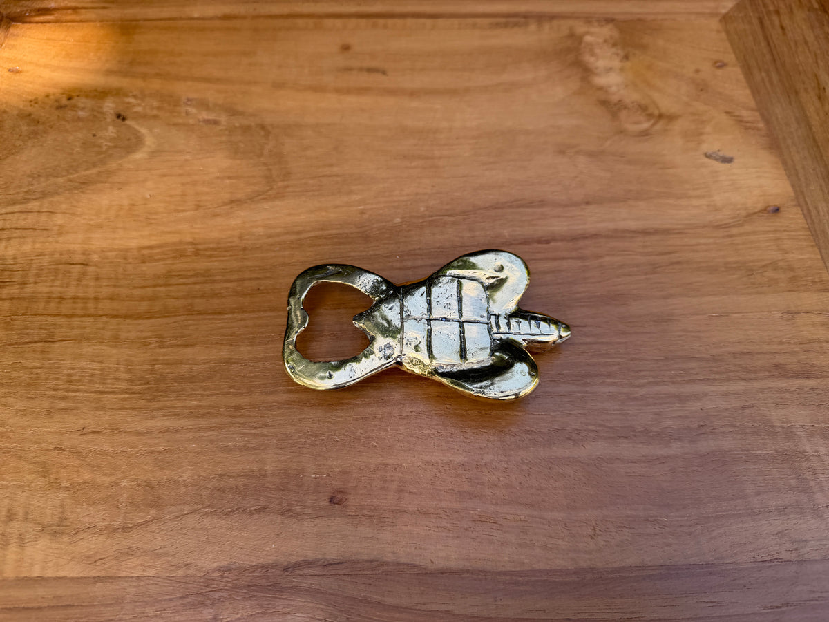 Brass Sea Turtle Bottle Opener — Balinese Bronze — Hand-Cast