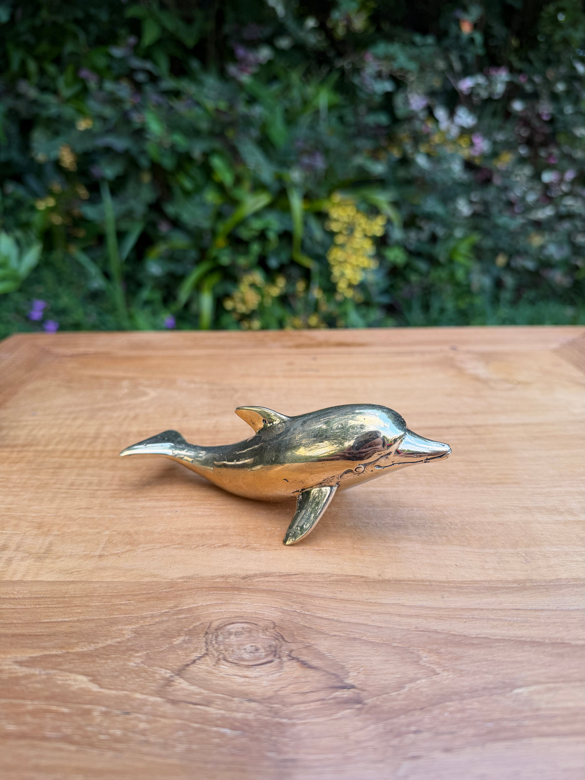 Brass Dolphin Statue — Balinese Bronze — Hand-Cast