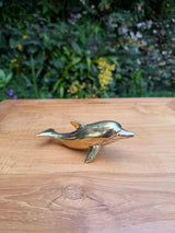 Brass Dolphin Statue — Balinese Bronze — Hand-Cast