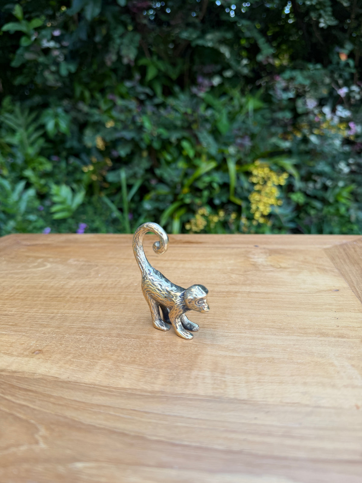 Brass Long-Tail Monkey Statue — Balinese Bronze — Hand-Cast