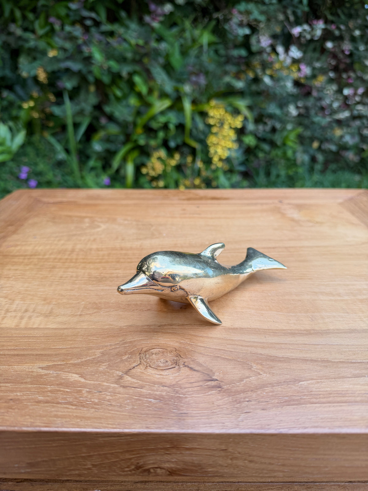 Brass Dolphin Statue — Balinese Bronze — Hand-Cast