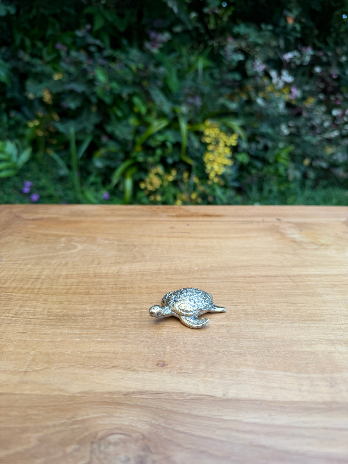 Mini Brass Sea Turtle Statue — Balinese Bronze — Hand-Cast