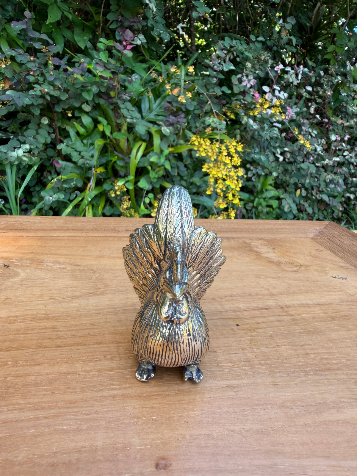 Brass Rooster Statue — Balinese Bronze — Hand-Cast