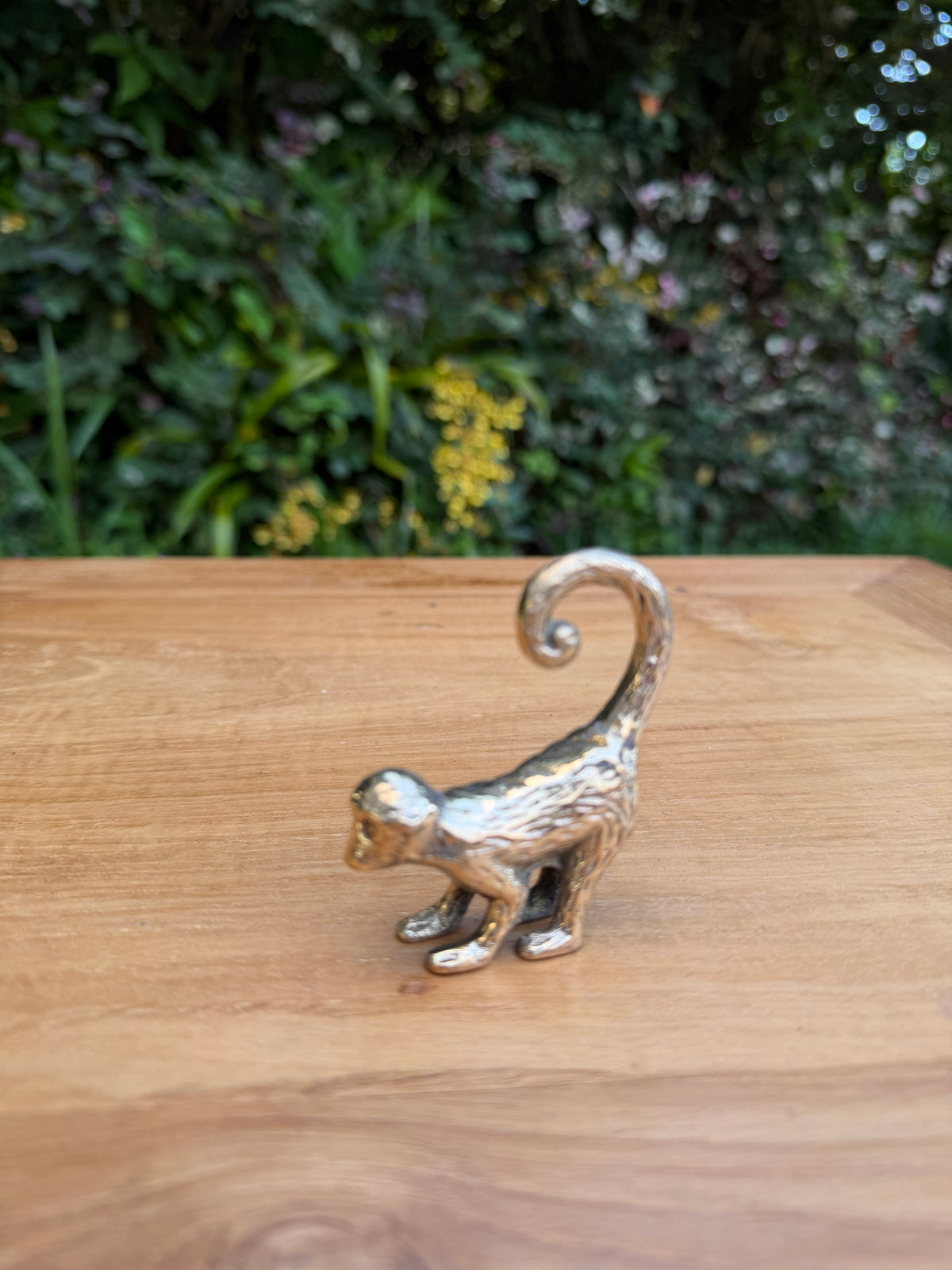 Brass Long-Tail Monkey Statue — Balinese Bronze — Hand-Cast