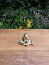 Brass Meditation Monkey Statue