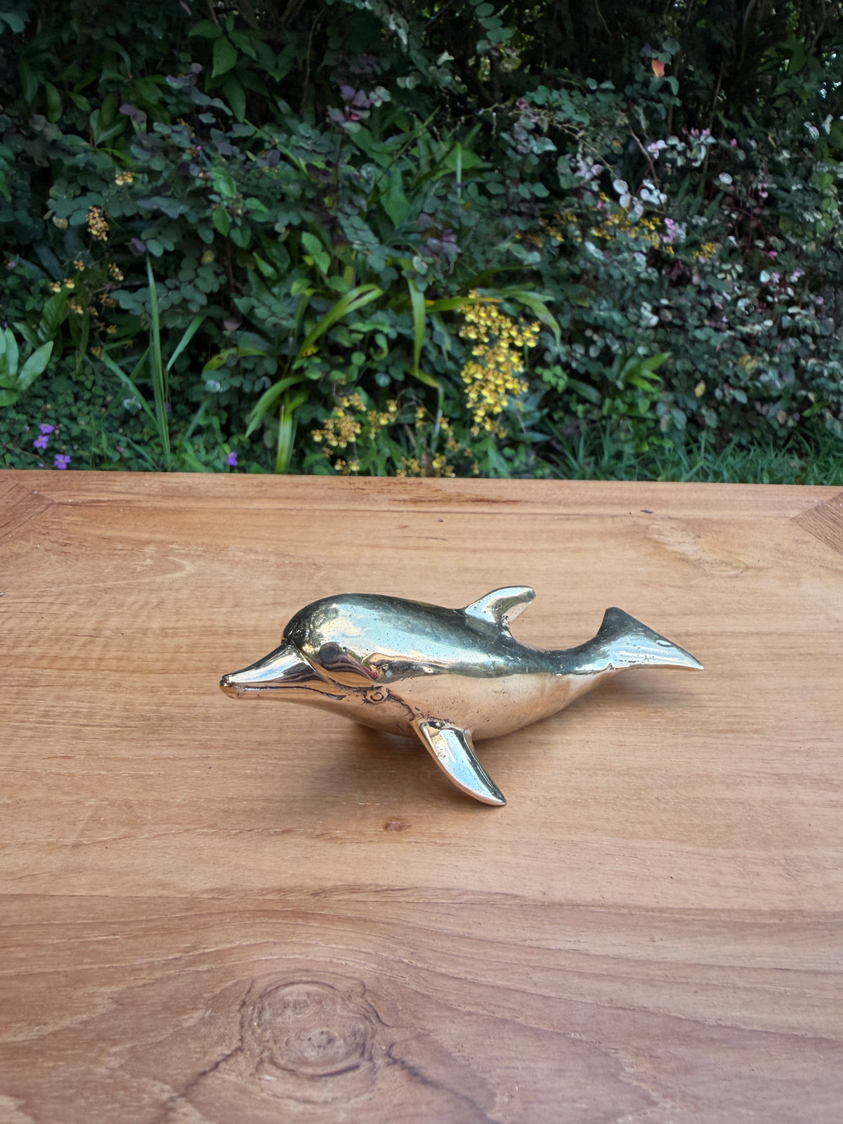 Brass Dolphin Statue — Balinese Bronze — Hand-Cast
