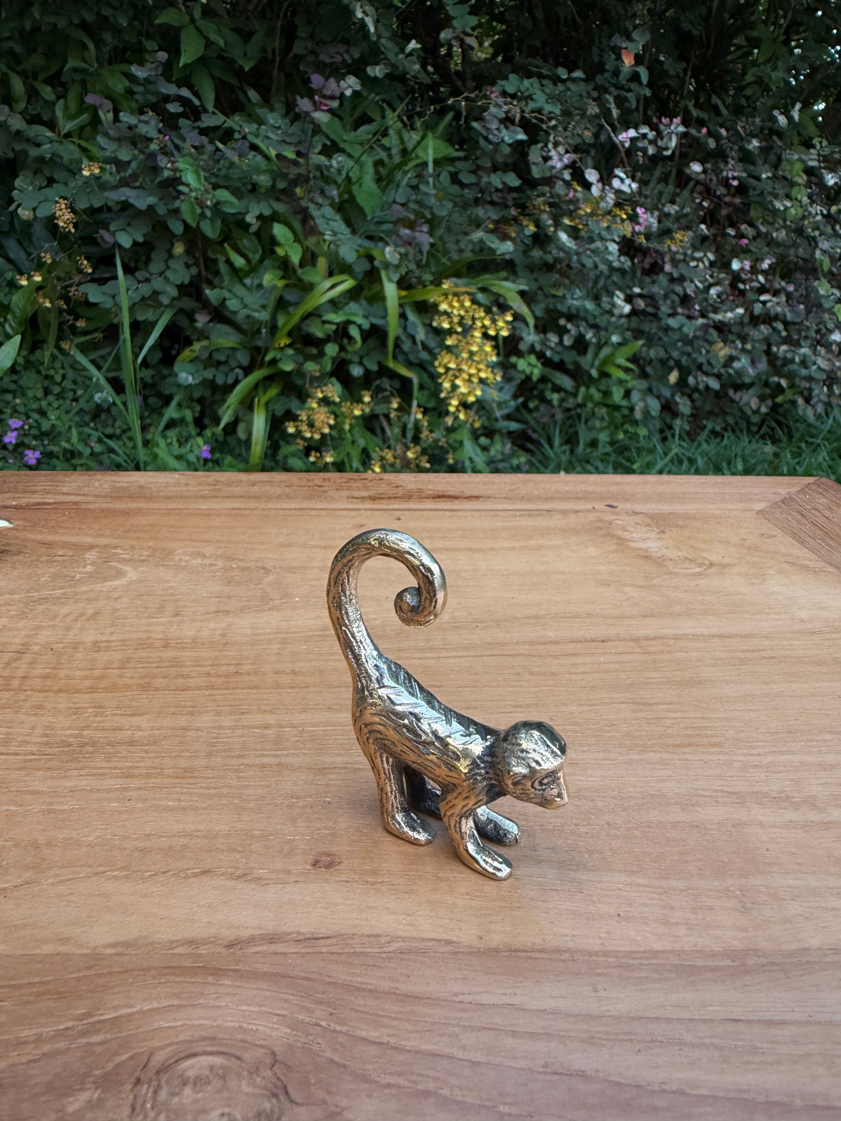 Brass Long-Tail Monkey Statue — Balinese Bronze — Hand-Cast