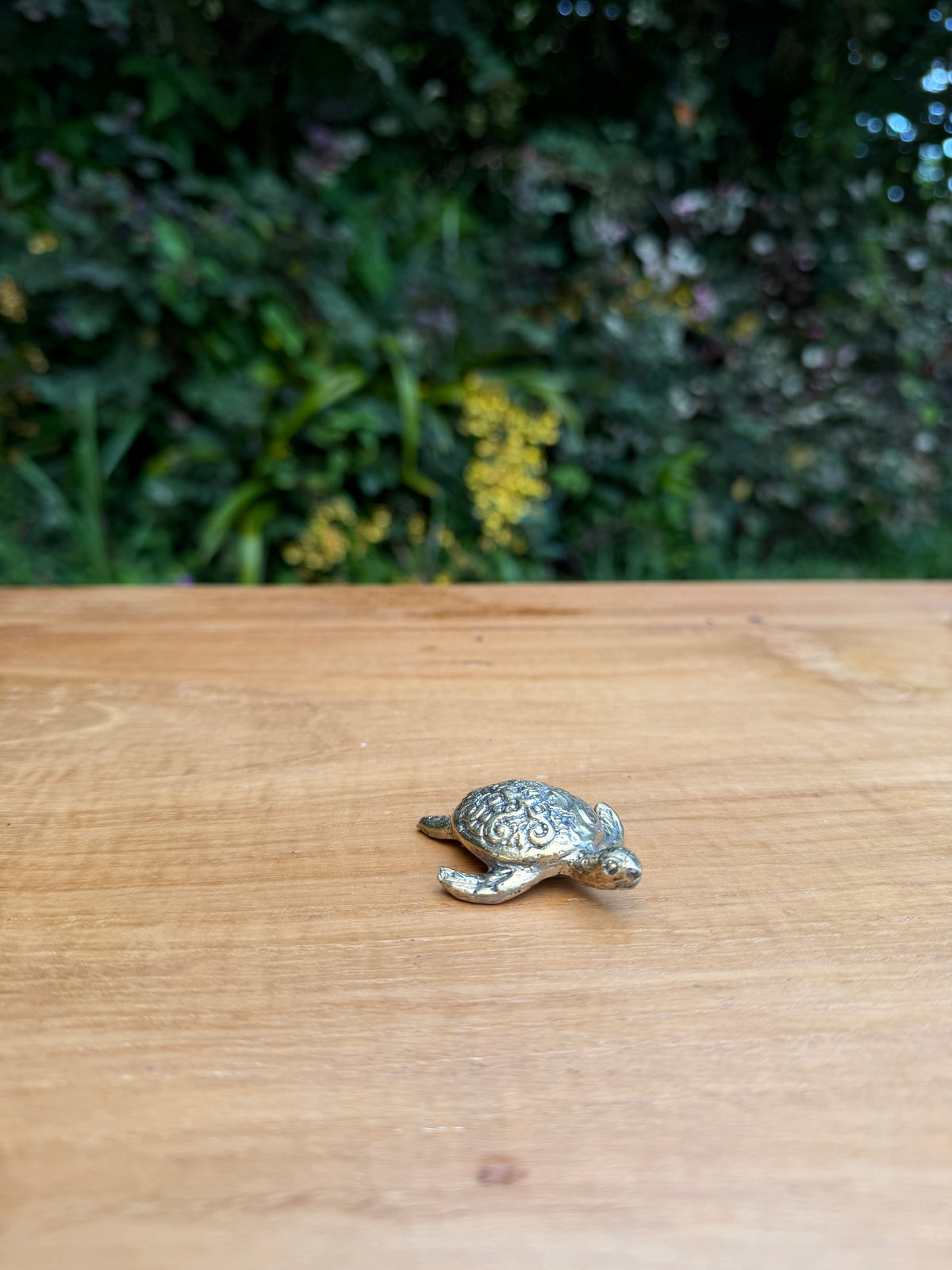 Mini Brass Sea Turtle Statue — Balinese Bronze — Hand-Cast