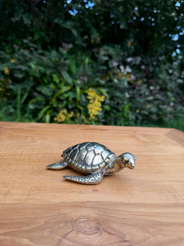 Brass Sea Turtle Statue — Large — Balinese Bronze — Hand-Cast
