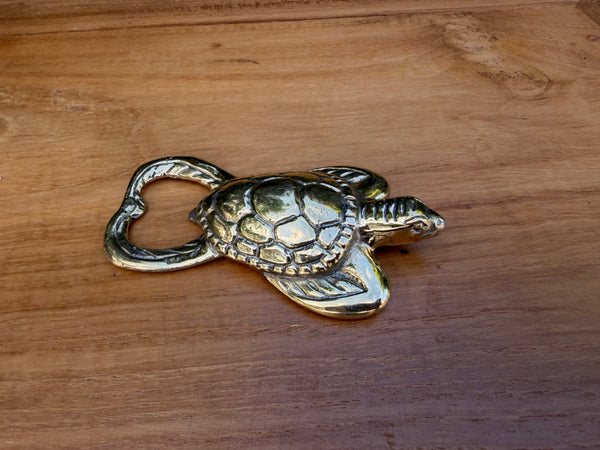 Brass Sea Turtle Bottle Opener — Balinese Bronze — Hand-Cast