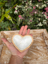 Teak & Mother of Pearl Heart Dish · Small