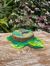 Hand-Painted Sea Turtle Kalimba · Coconut Shell Thumb Piano