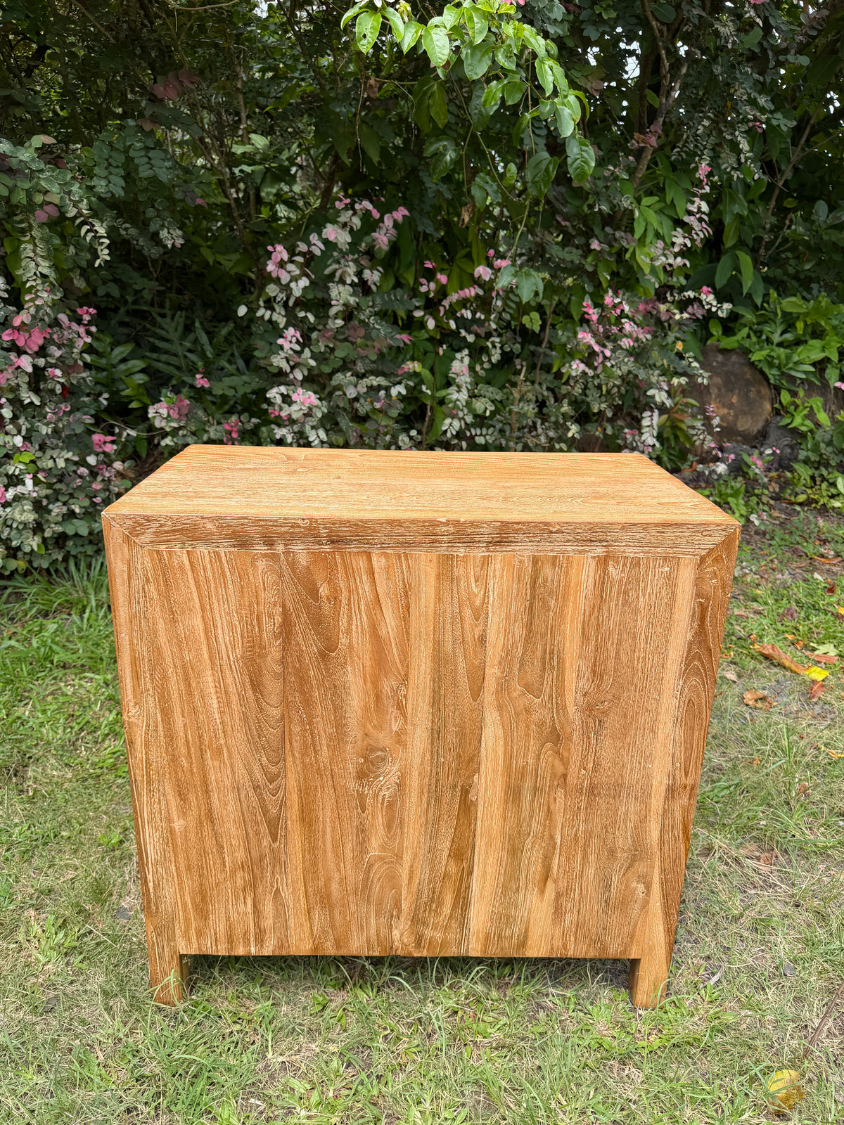 Hand-Carved Teak Dresser — Durian Tree & Monkey Design | Solid Teak with Whitewashed Carved Panels