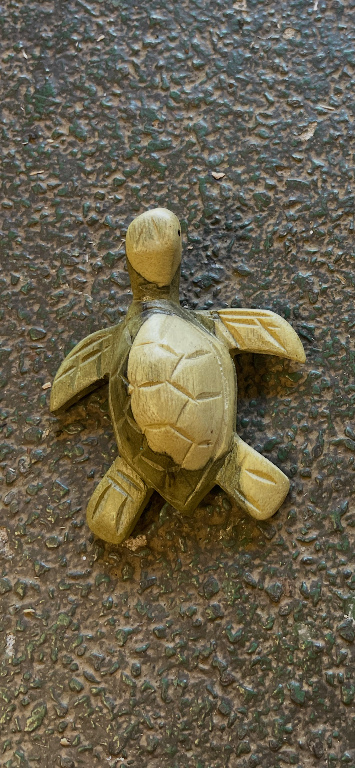 Hand-Carved Wooden Sea Turtle · 3” Honu (Green)