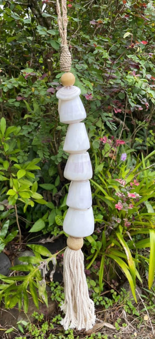 Cone Shell Hanging Décor with Tassel · Coastal Boho