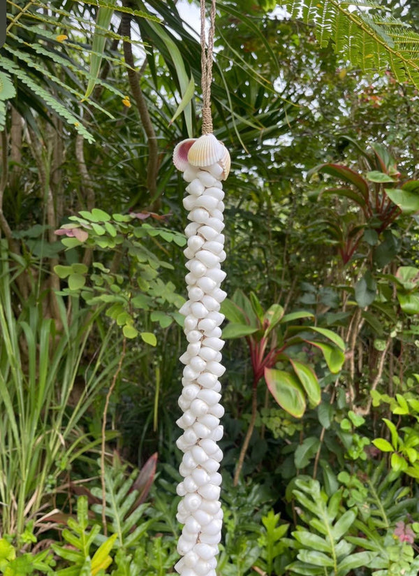 Long White Shell Hanging Strand · 4ft Coastal Décor