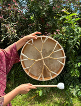 Handcrafted Shamanic Drum · 16" Goat Hide with Mallet & Bag