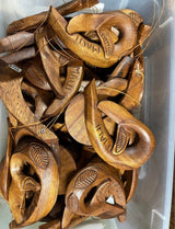 Hand-Carved Wooden Whale Tail Hook · "Maui" Keepsake