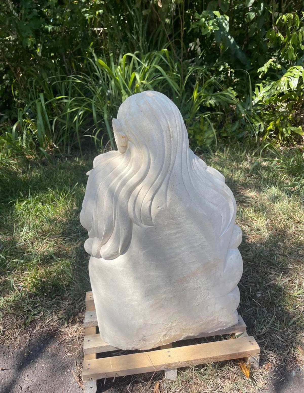 Pōhaku Goddess & Pueo — "Wisdom's Embrace" | Hand-Carved Limestone Goddess with Owl
