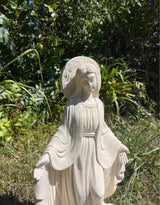 Pōhaku Goddess — "Divine Grace" | Hand-Carved Limestone Standing Goddess with Halo