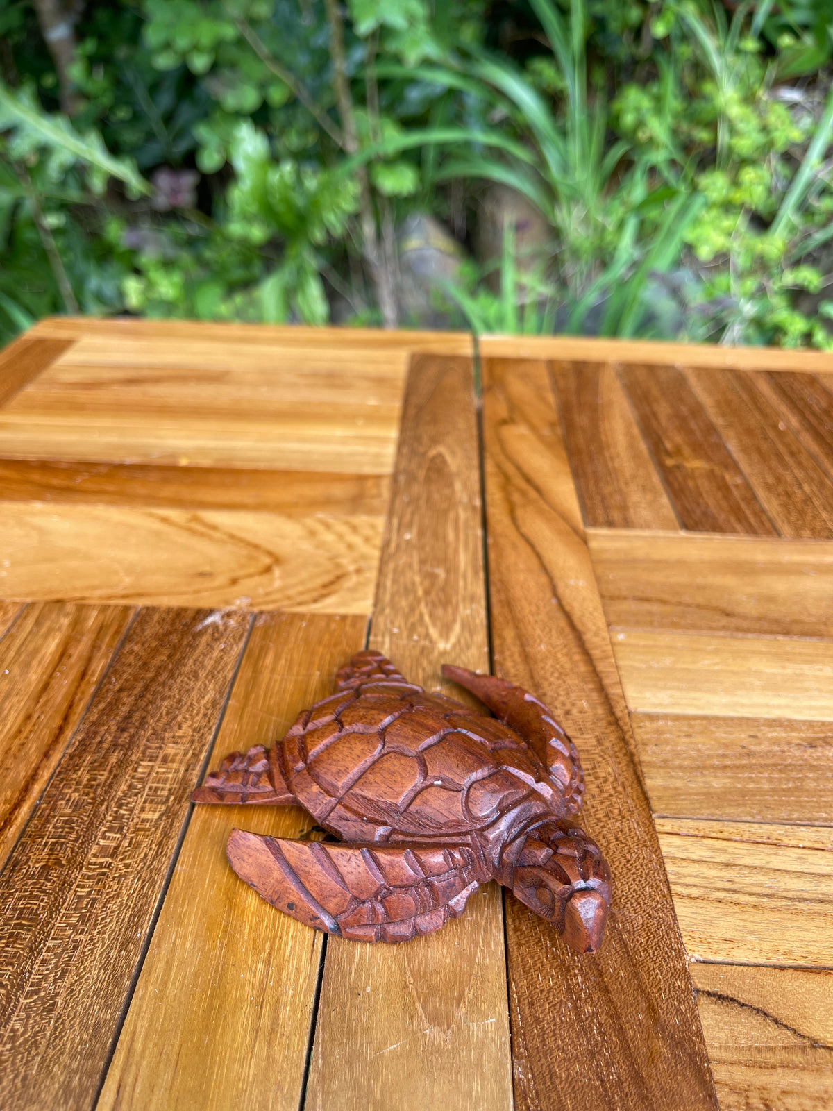 Hand-Carved Wooden Sea Turtle · 4" Honu