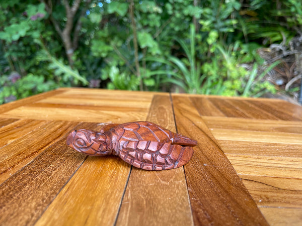 Hand-Carved Wooden Sea Turtle · 4" Honu