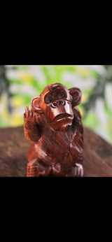 Hand-Carved Middle Finger Monkey · Monkeypod Wood · Funny Gift