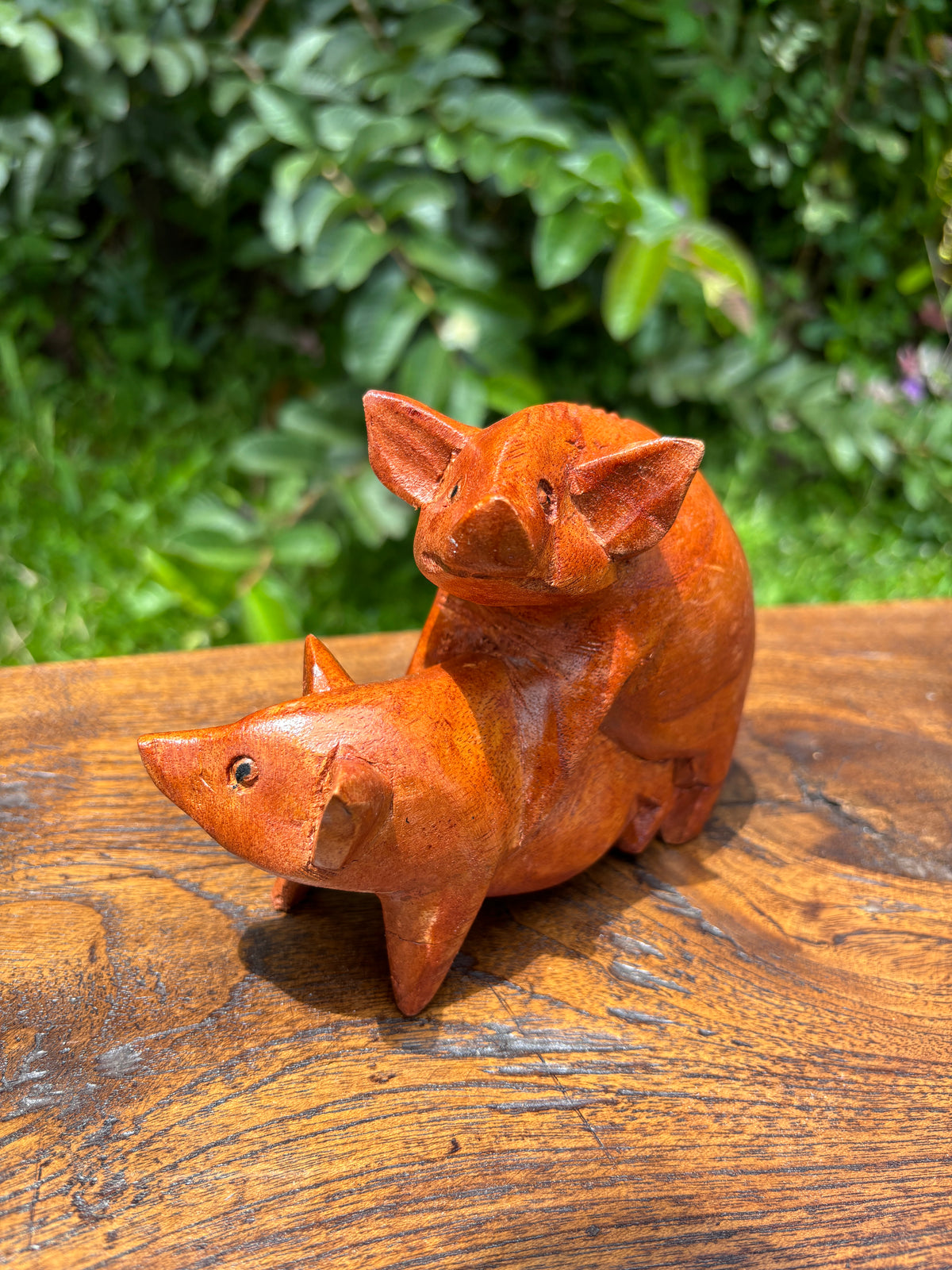 "Makin' Bacon" — Hand-Carved Wood Pigs | Funny Naughty Gift from Hawaiʻi
