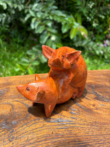 "Makin' Bacon" — Hand-Carved Wood Pigs | Funny Naughty Gift from Hawaiʻi