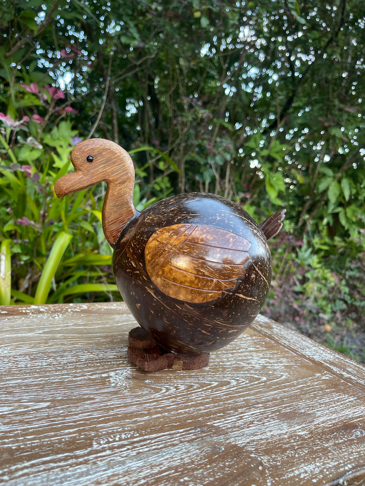 Coconut Shell Duck Coin Bank · Handmade Piggy Bank · Tropical Décor